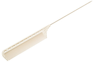 Расческа с длинным хвостиком белая (мелкие зубцы) - 1