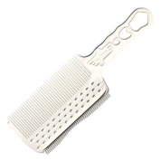Расчёска с ручкой и,зубцами на обушке с направляющей рельсой для стрижки под машинку для левши Y.S.PARK YS-s282LTwhite Расчёска с ручкой и,зубцами на обушке с направляющей рельсой для стрижки под машинку для левши