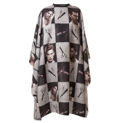 Накидка парикмахерская 140х160см "фотографии, ножницы, бритвы