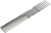 Расчёска с пластиковой "вилкой" серая
