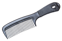 Расчёска 21 см черная с прорезиненной ручкой