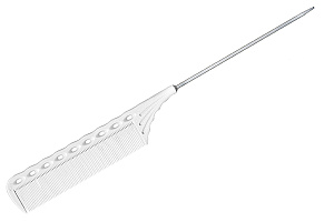 Расчёска с металлическим хвостиком белая Y.S.park 116 white, белая, 22.5 см - 1