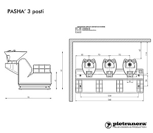 Мойка парикмахерская PASHA'  3 SEATS - 5