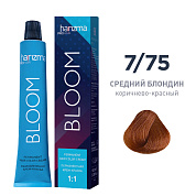 Перманентный краситель Bloom 7/75 Средний блондин - коричнево-красный 100 мл Перманентный краситель Bloom 7/75 Средний блондин - коричнево-красный 100 мл