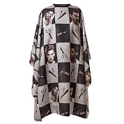 Накидка парикмахерская 140х160см "фотографии, ножницы, бритвы