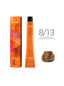 Краска для волос Lakme Gloss 8/13, светлый блондин пепельно-золотистый, 60 мл, полуперманентная, без аммиака - 1