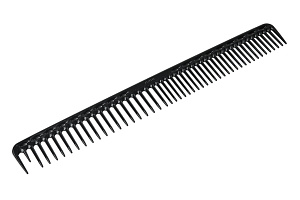 Расческа для стрижки Y.S.park G33 soft carbon, 23 см, с линейкой на обушке, редкозубая, черная - 1