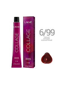  Краска для волос Lakme Collage new 6/99, темный блондин красный насыщенный, 60 мл - 1