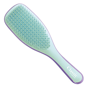 Щетка для волос массажная фиолетовая/зеленая