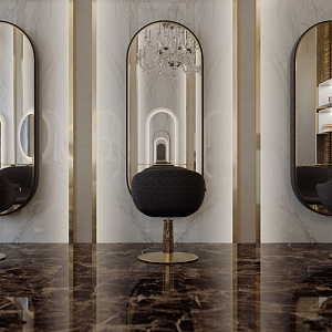 Зеркало парикмахерское KATHERINE RING WALL WITH SHELF - 5