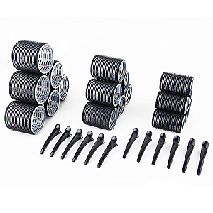 Набор бигуди на липучке 36,48 и 61мм в сумке-косметичке в комплекте с зажимами(12 бигуди+12 зажимов) - 1