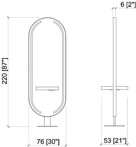 Зеркало парикмахерское OBLONGATE LED 2P - 3