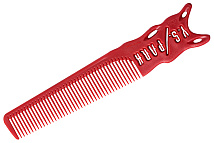 Расчёска для стрижки с эргономичной ручкой красная