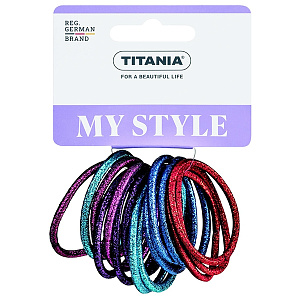 Резинки для волос тонкие цветные TITANIA 7891 STYLE - Изображение №1 Резинки для волос тонкие цветные - 1