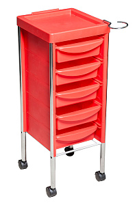 Тележка парикмахерская красная IM (Китай) 6003 Тележка парикмахерская красная