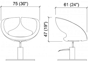 Кресло парикмахерское PETAL Gamma&Bross GCOP070PLZ/GCOP080PL - Изображение №7 Кресло парикмахерское PETAL - 7