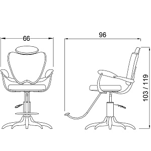 Кресло парикмахерское MR RAY Gamma&Bross CMA002PO - Изображение №3 Кресло парикмахерское MR RAY - 3
