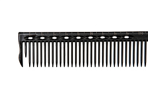 Расческа для стрижки Y.S.park G45 carbon, с линейкой, 22 см, черная - 2