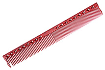 Расческа для стрижки с линейкой 22 см красная