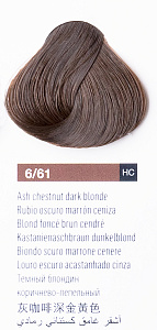 Краска для волос Lakme Chroma 6/61, тёмный блондин коричнево-пепельный, безаммиачная, перманентная, 60 мл - 1