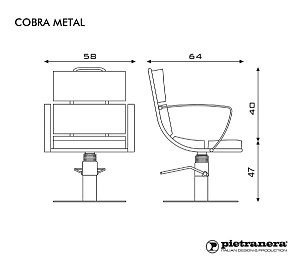 Кресло парикмахерское COBRA METAL Pietranera 66.8R - Изображение №6 Кресло парикмахерское COBRA METAL - 6