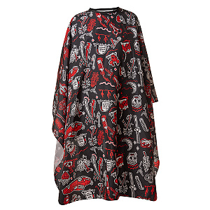 Накидка парикмахерская 140х160см "barber's horror" чёрный - 1