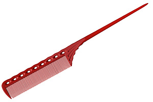 Расчёска с хвостиком красная Y.S.park 115 red, 21.5 см, красная, термостойкая - 1