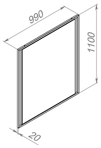 Зеркало ТЭКТУМ 1000 - 3