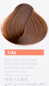 Краска для волос Lakme Collage new 7/43 Средний блондин медно-золотистый, 60 мл - 1