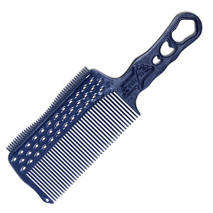 Расческа для стрижки под машинку Y.S.park s282 RT blue, для правшей, с направляющей рельсой, синяя - 1