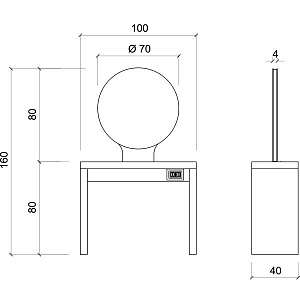 Зеркало парикмахерское JADBAR Round Mirror 2P - 2