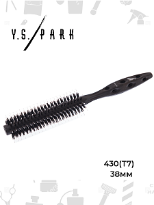 Термобрашинг для волос Y.S.park430 (T-7)Carbon Tiger Brush, диаметр-38 мм,  дерево+карбон - 2