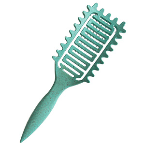 Щетка массажная Nylon 9 рядов из экологичного пластика с добавлением соломенного волокна розовая - 3