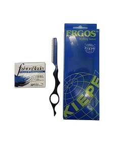 Нож-бритва для филировки KIEPE Professional 123, эргономичная ручка, 17,5см, сменные лезвия - 2