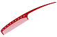 Расчёска выгнутая с хвостиком красная - 1