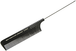 Расчёска с металлическим хвостиком с мелкими зубчиками HERCULES 180 R9 Расчёска с металлическим хвостиком с мелкими зубчиками