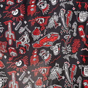 Накидка парикмахерская 140х160см "barber's horror" чёрный - 2