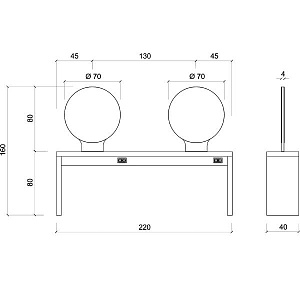Зеркало парикмахерское JADBAR Round Mirror 4P - 2