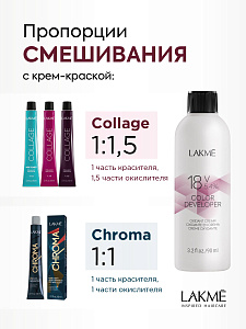 Окислитель кремовый Lakme Color Developer 5.4%(18V), универсальный для всех линеек краски Collage, Chroma, 90мл - 4