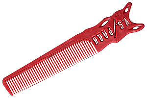 Расчёска для стрижки с эргономичной ручкой красная - 1