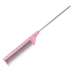 Расческа для начеса Y.S.park 154-125 dolly pink, металлический хвостик-12.5 см, розовая, 26.5 см - 1