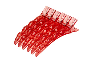 Зажимы для волос пластиковые розовые 10см - 2