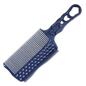 Расческа для стрижки под машинку Y.S.park s282 LT blue, для левшей, с направляющей рельсой, синяя - 1
