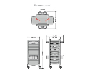 Тележка парикмахерская ELOGY Ceriotti 7254 P1 - Изображение №6 Тележка парикмахерская ELOGY - 6